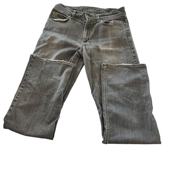 BARBOUR Jeans Mens Size 32 Black Denim Distressed Ripped Torn Worn Wear … - Picture 1 of 12